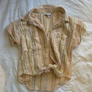 BUTTON UP TIE WOMENS SHIRT